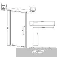 Niagara NG-85-8AB 80x195 (черный матовый/прозрачное стекло)
