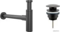 Wellsee Drainage System 182120003 (сифон, донный клапан, матовый черный)