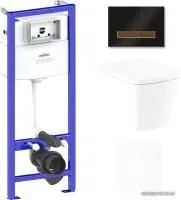 Унитаз Lavinia Boho Relfix Aveo Rimless 6 в 1 75110246 (черный/темное дерево стекло)