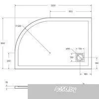 BelBagno TRAY-MR-UNO-RH-120/80-550-35-W-L-CR 120x80