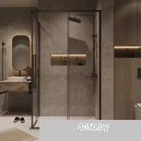 Grossman Galaxy 80x195 1/2.K33.01.80.21.00 (черный матовый/прозрачное стекло)