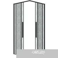 Grossman Galaxy 100x100x195 300.K33.01.1010.21.02 (черный матовый/шиншилла стекло)