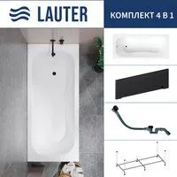 Lauter Sophia 150 21205150 (с каркасом, лицевым экраном черного цвета и сифоном 21Y32001 матовый чер