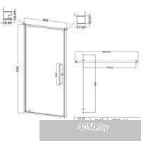 Niagara Nova NG-45-9ASG 90х195 (золото сатин/прозрачное стекло)