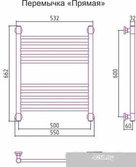 Полотенцесушитель Сунержа Богема+ 600x500 00-0220-6050