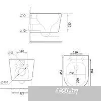 Roxen Simple compact в комплекте с инсталляцией StounFix Dual Fresh 6 в 1 968026 (кнопка: золото гля