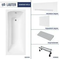 Lauter Bianca 160х70 21207160 (с ножками, серым подголовником, белым лицевым и торцевым экраном)