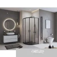 BelBagno TRAY-MR-UNO-R-90-550-35-NERO-CR 90x90