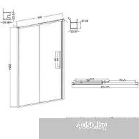Niagara NG-85-9TB 90x195 (черный матовый/тонированное стекло)