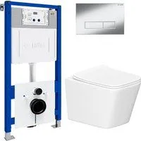 Lauter Square 214903 с кнопкой 219701HD (узкая, хром)