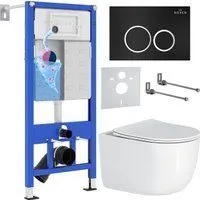 Roxen Vortex Tornado в комплекте с инсталляцией StounFix Dual Fresh 6 в 1 964295 (кнопка: черный мат