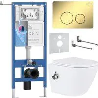 Roxen Antares Bidet в комплекте с инсталляцией StounFix Dual Fresh 6 в 1 868587 (кнопка: сатин матов
