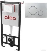 Alcaplast AM101/1120 + кнопка Thin M672 (хром матовый)