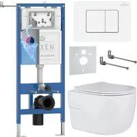 Roxen Porto в комплекте с инсталляцией StounFix Dual Fresh 6 в 1 868633 (кнопка: брашированное золот