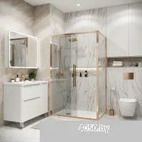 Grossman Cosmo 100x80x195 120.K33.02.1080.32.00 (золото сатин/стекло прозрачное)