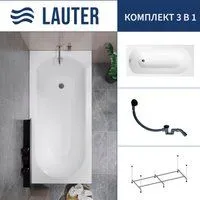 Lauter Haven 170 21202007 (с каркасом и сифоном 21Y31001 матовый черный)