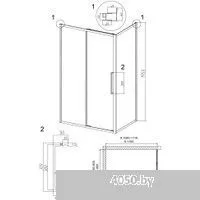 Grossman Cosmo 110x80x195 120.K33.02.1180.32.00 (золото сатин/стекло прозрачное)