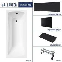 Lauter Bianca 160х70 21207160 (с ножками, черным подголовником, черным лицевым и торцевым экраном)