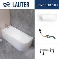 Lauter Monaco 170x72.5 2113170L (с ножками и сифоном 21Y11021 матовый черный)