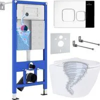 Roxen Antares Tornado Long в комплекте с инсталляцией StounFix Dual Fresh 6 в 1 868434 (кнопка: хром