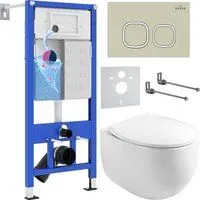 Roxen Egg в комплекте с инсталляцией StounFix Dual Fresh 6 в 1 966619 (кнопка: бежевый)