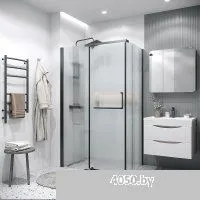 Grossman Pragma 120x90x195 120.K33.03.1290.21.02 (черный матовый/стекло шиншилла)