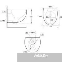 Roxen EGG в комплекте с инсталляцией StounFix Dual Fresh 6 в 1 868503 (кнопка: черный матовая)
