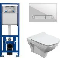 Cersanit Carina New Clean On с инстал.Link Pro (с кнопкой Estetica 64109 белый)