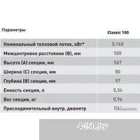 Standard Hidravlika Classic 100 500 мм (6 секций, белый)