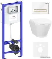 Унитаз Lavinia Boho Relfix Elegant Rimless 6 в 1 87561081 (белый/золотой пластик)