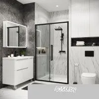 Grossman Cosmo 100x195 100.K33.02.100.21.00 (черный матовый/стекло прозрачное)