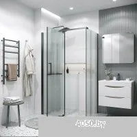 Grossman Pragma 100х195 200.K33.03.100.21.02 (черный матовый/стекло шиншилла)