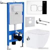 Roxen Antares Bidet в комплекте с инсталляцией StounFix Slim 6 в 1 942567 (кнопка: хром глянец)