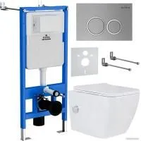 Roxen Cube Bidet One Rimless 6 в 1 StounFix Slim 533185 (кнопка: матовая)