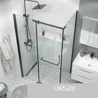 Grossman Pragma 90x195 200.K33.03.90.21.00 (черный матовый,стекло прозрачное)