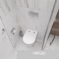 Lauter Longer 2110822 с кнопкой 219702HD (узкая, белый)