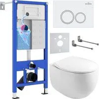 Roxen Egg в комплекте с инсталляцией StounFix Dual Fresh 6 в 1 964008 (кнопка: белый глянец)