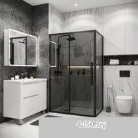 Grossman Cosmo 90x195 200.K33.02.90.21.10 (черный матовый/стекло тонированное)