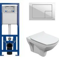 Cersanit Carina New Clean On с инстал. Link Pro (с кнопкой Corner 64077 белый)