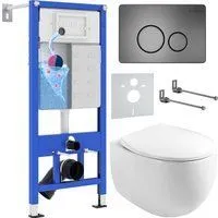 Roxen Egg в комплекте с инсталляцией StounFix Dual Fresh 6 в 1 964237 (кнопка: оружейная сталь)