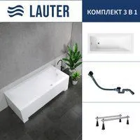 Lauter Estelle 150 21206050 (с ножками и сифоном 21Y32001 матовый черный)