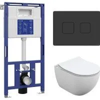 Cersanit Brasko Slim 64824 + Aqua 50 68178 +Accento Circle для Aqua 69078 (кнопка черный матовый)