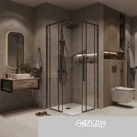 Grossman Galaxy 90x90x195 300.K33.01.9090.42.00 (графит сатин/прозрачное стекло)