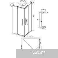 Grossman Cosmo 100x100x195 300.K33.02.1010.32.00 (золото сатин/прозрачное стекло)