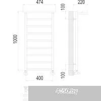 TERMINUS Контур П9 400x1000 с полкой (хром)