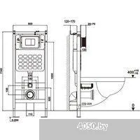 Abber Rechteck AC1201-AC0105-AC0120MW (с кнопкой смыва)