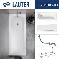 Lauter Amelia 150 21204050 (с каркасом, лицевым экраном белого цвета и сифоном 21Y32000 хром)