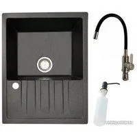 БелЭворс Vega R + смеситель W74004-2 + дозатор L405F (черный)