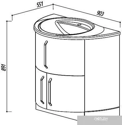 Belux Тумба под умывальник Рото Н 90-01 (белый)