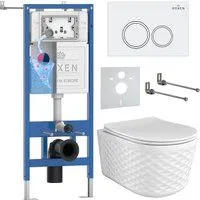 Roxen Vine Tornado в комплекте с инсталляцией StounFix Dual Fresh 6 в 1 979007 (кнопка: белый глянце